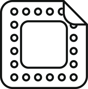 recommend clip art: Black and white line art of a cookie with a bite taken out, suitable for web and print