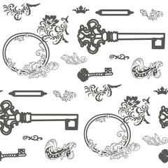 Hand drawn wedding graphic vintage pattern