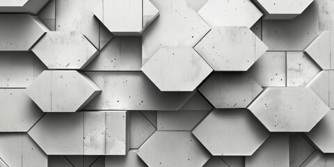A wall composed of interconnected hexagonal shapes in a geometric pattern