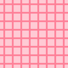 Pink background of squares and intersecting stripes. Checkered striped seamless repeat pattern with pink shades.