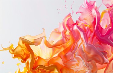 Vibrant Abstract Fluid Shapes in Orange and Yellow