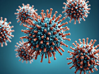 Abstract Microscopic View of Virus Particles