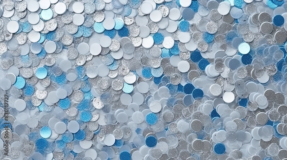 Poster abstract shiny background with blue glitter waves. scattered confetti sparkles with light blue color