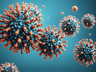 Abstract Microscopic View of Virus Particles