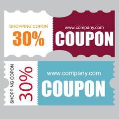 Coupon Ticket Card. Element template for design. Vector 