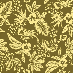 Trendy floral seamless pattern collection. Set of vintage 70s style flower background illustration. Colorful pastel color groovy artwork bundle, y2k nature backgrounds with spring plants