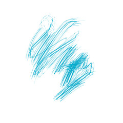 blue brush paint abstract icon without background