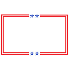 America American Flag Square Frame Banner Badge Design Template Vector