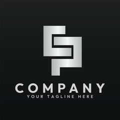 Logo template of letter C and P