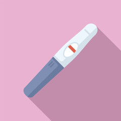 Illustration of a positive pregnancy test result in flat design with a pink background, depicting the anticipation and excitement of maternity and family planning
