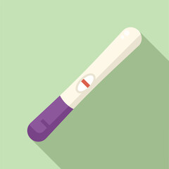 Vector illustration of a single positive pregnancy test in a stylized flat design on a pastel background