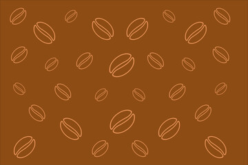 Abstract coffee beans background pattern vector.