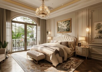 Luxury European Style Bedroom Interior Design Visualization