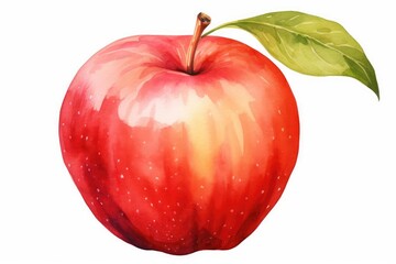 Apple watercolor illustration isolated on white background