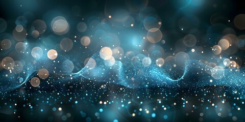 Vibrant blue glitter bokeh creating a dazzling background banner with sparkles. Concept Glitter Bokeh, Blue, Dazzling Background, Sparkles, Banner