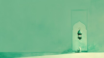 Ornate Islamic lanterns with glowing lights on teal background for Eid al-Adha celebration.