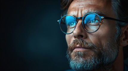 Entrepreneur in virtual conference flat beige background text space above minimalist clear details