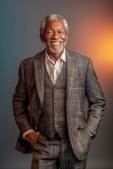 Fototapeta premium Smiling Elderly Man in Business Suit