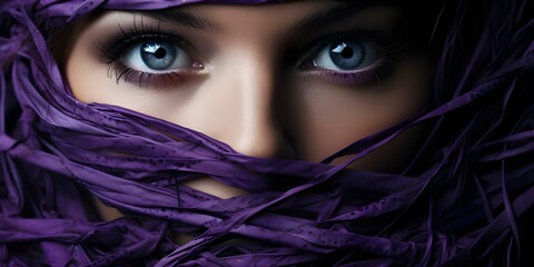 Human face with epilepsy awareness ribbon copy space seizure disorder concept. Concept Epilepsy Awareness, Seizure Disorder, Human Face, Awareness Ribbon, Copy Space