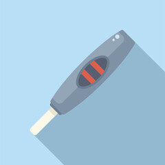 Vector illustration of a modern digital medical thermometer with blue background. Designed with simple. Minimalistic. Flat technology for precise temperature measurement. Suitable for healthcare