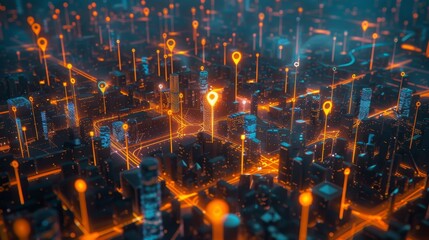 Fototapeta premium Skyline Symphony: Illustrate the harmonious blend of traffic patterns and modern cityscapes, evoking a sense of metropolitan rhythm.