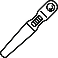 Simple line drawing of an otoscope, commonly used in medical examinations