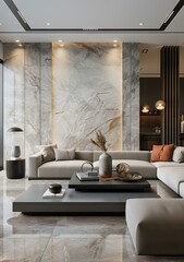 The living room design effect picture of modern minimalist style