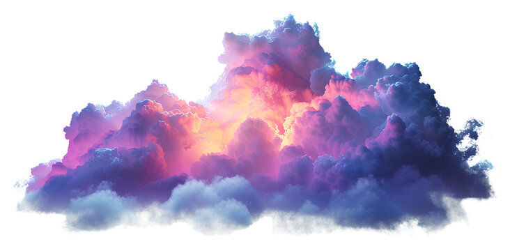 3d render, abstract cloud illuminated with neon light