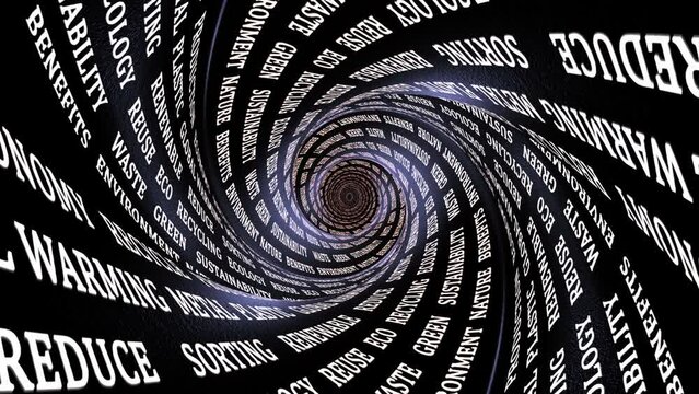 RECYCLING Keywords on the Tunnel Walls, Animation, Background, Loop
