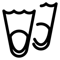 flippers line icon vector illustration  isolated on white background © Suryo