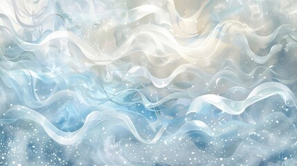 Naklejka premium Abstract winter design featuring blue silver white mosaic and shimmering highlights wallpaper