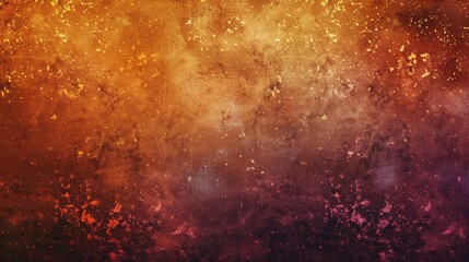 Fototapeta premium Serene autumn abstract with orange plum ochre blend marbled textures and glowing particles wallpaper