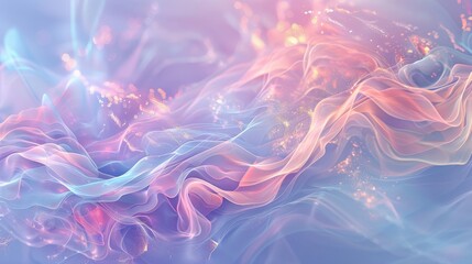 Spring abstract with lilac blue coral blend shimmering particles and fluid textures wallpaper