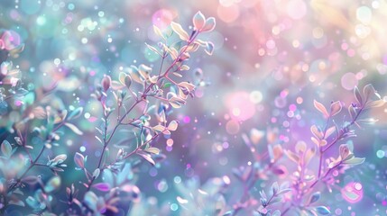 Enchanting abstract with lavenders greens and pinks liquid effects wallpaper