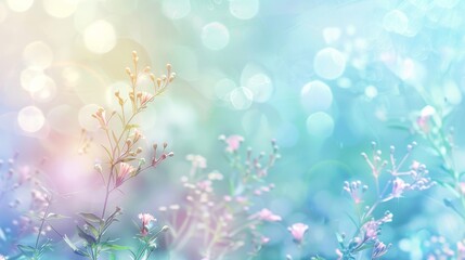 Fototapeta premium Pastel blues pinks and greens in calming abstract with light sparkles wallpaper