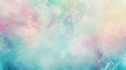 Fototapeta premium Abstract background with pastel blues pinks and greens floral patterns wallpaper
