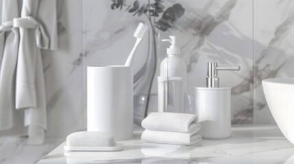Pristine Bathroom Accessories in Elegant Minimalist Interior