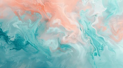 Abstract background with light blue coral and mint light reflections wallpaper