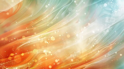 Pastel oranges blues and greens in dynamic abstract light effects wallpaper