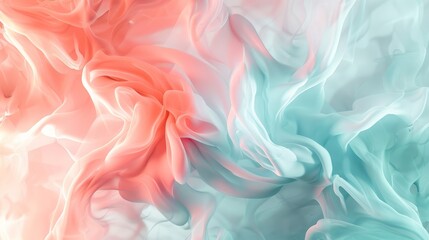 Obraz premium Captivating abstract with coral mint and sky blue spring flowers wallpaper