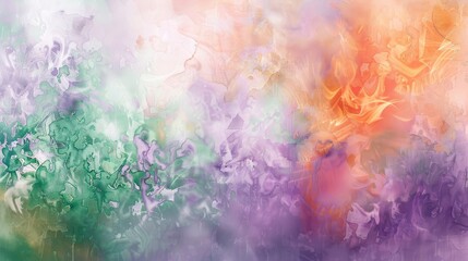 Abstract background with pastel greens purples and oranges light reflections wallpaper