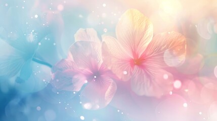 Fototapeta premium Ethereal abstract with pastel lemon blue and pink light effects wallpaper