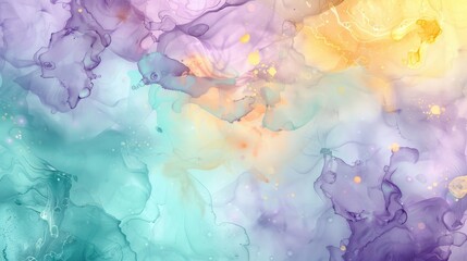 Abstract background with pastel teal lavender and yellow light rays wallpaper