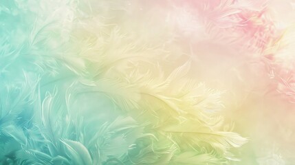 Ethereal abstract with lime green pink and sky blue feathered textures wallpaper