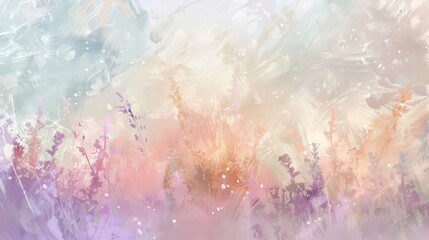 Dreamy abstract with peach lavender and mint brushstroke textures wallpaper