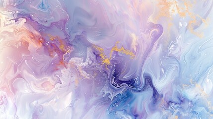 Vibrant abstract with pastel blues apricots lavender fluid patterns light glints wallpaper