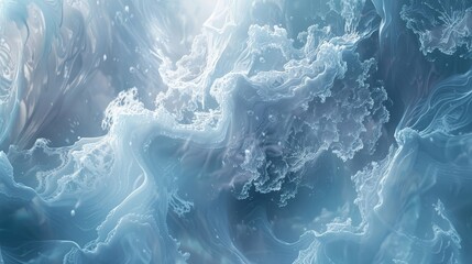 Obraz premium Abstract with icy blue silver and white shades wallpaper