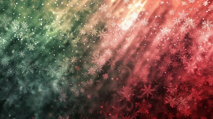 Fototapeta premium Dynamic abstract with holly berry red evergreen and silver shades gradient overlays light bursts and Christmas sparkle wallpaper