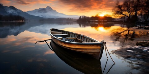 Winter Sunset at Lake Annecy in Haute-Savoie, France: A Scenic View of the French Alps. Concept Nature Photography, Scenic Landscapes, Winter Sunsets, French Alps, Lake Annecy