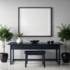 Frame mockup, Interior mockup with house background, Chinese interior design, 3D render